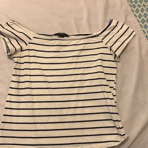 Off the shoulder striped crop top